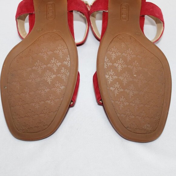 Nurture Lenna Red Suede Leather Sandals - Picture 8 of 9